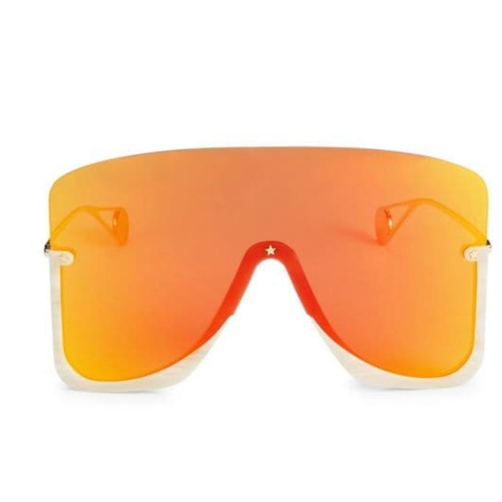 Gucci Gold Unisex Gradient Shield Sunglasses - image 1